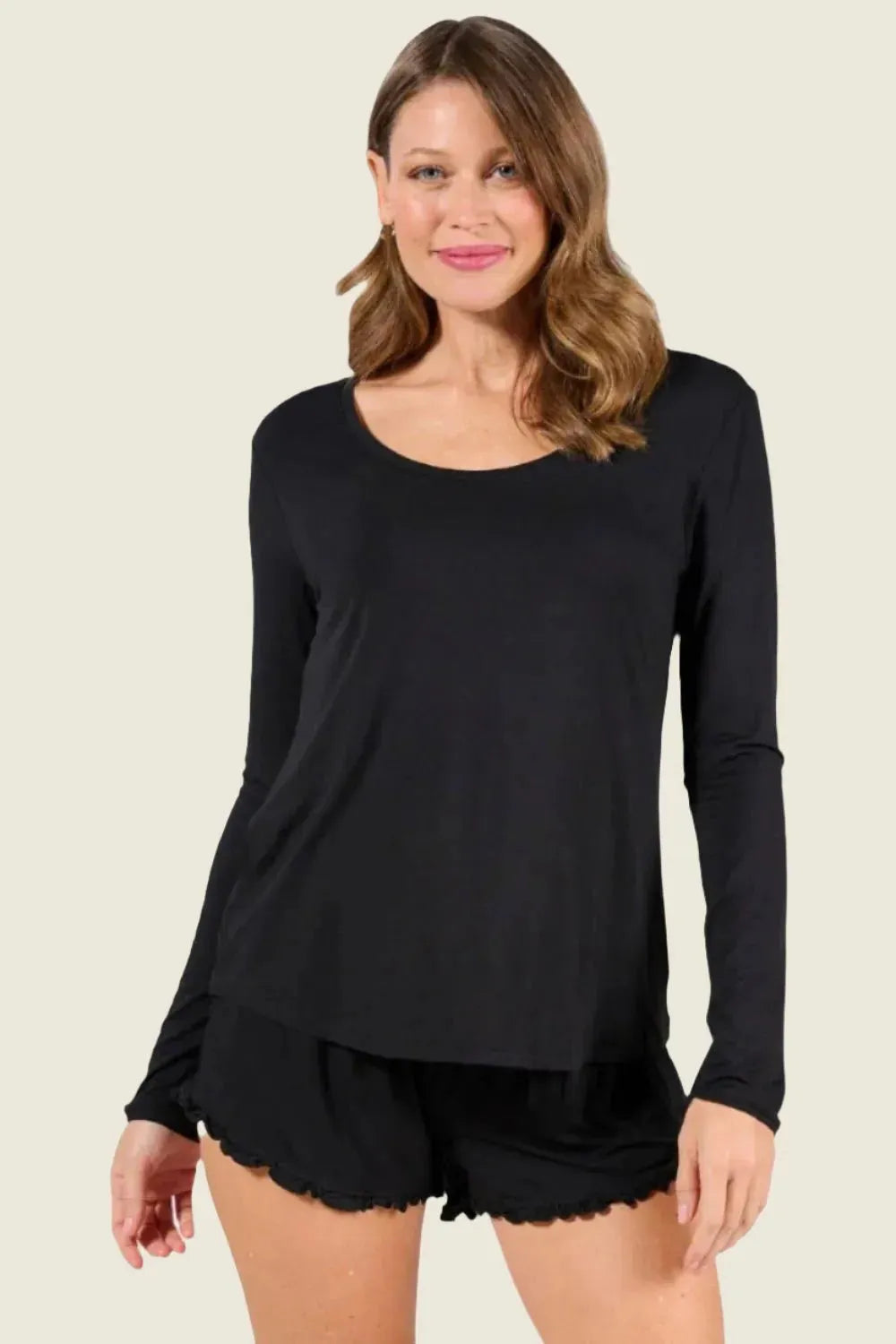 Black long sleeve online pajama top